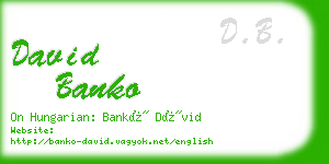david banko business card